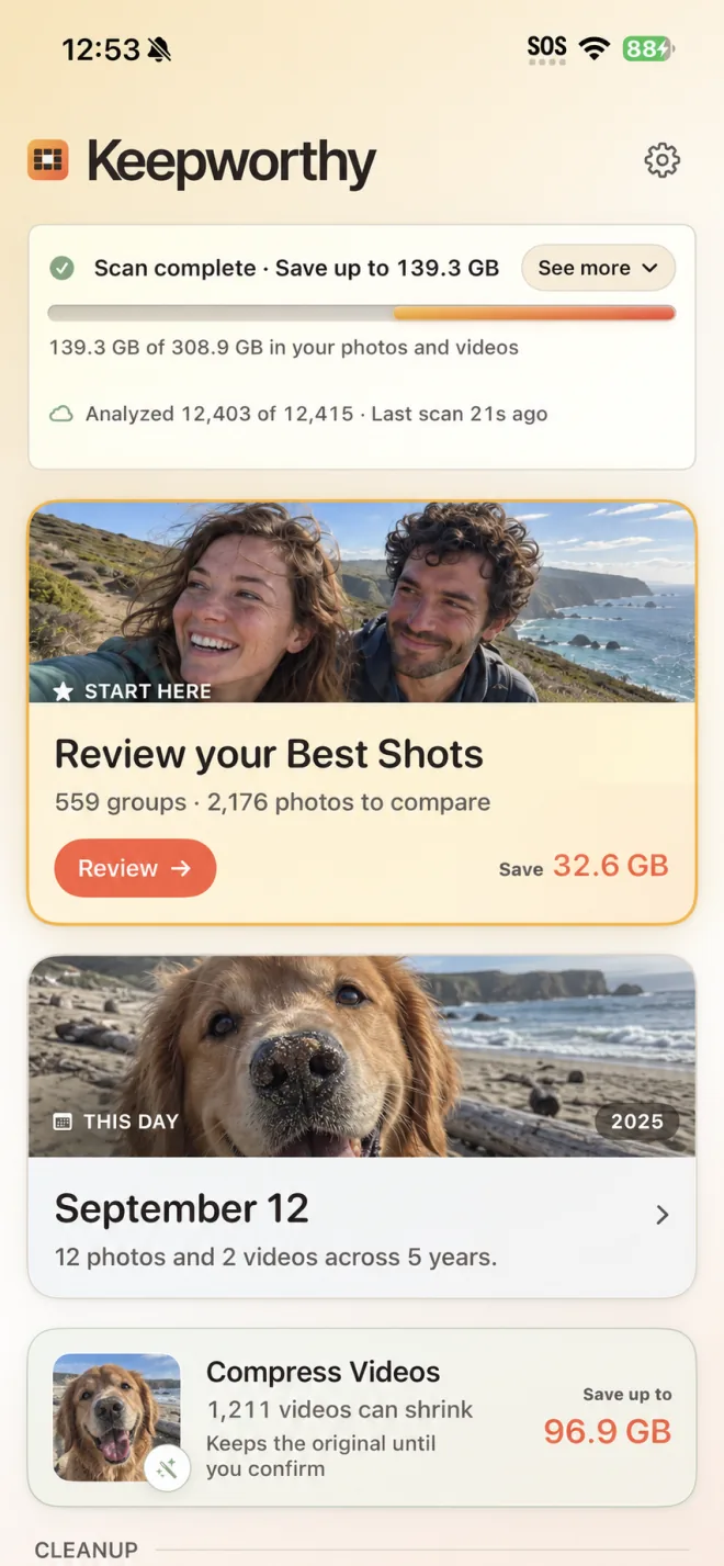Keepworthy Home on iPhone